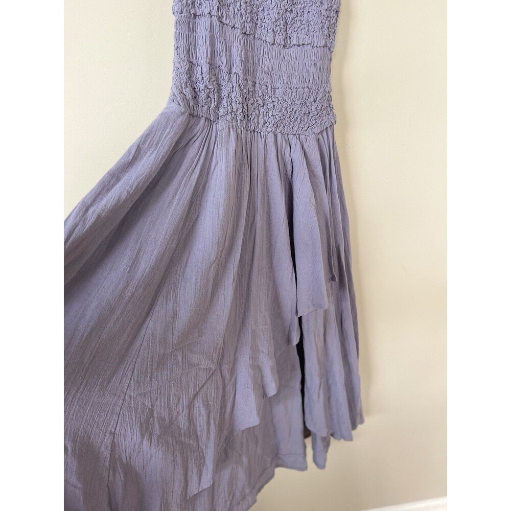Free People Dress Midi Women Blue Drop Waist Cotton Boho Vacay Preppy Sz XS NWT - Picture 5 of 11